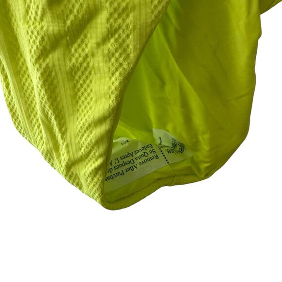 Becca Prima Camille Zesty Neon Yellow Strappy Cut Out One Piece Swimsuit Size L - Picture 7 of 9